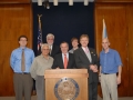 (Back row, L-R) Michael Kloempken, Kevin Kemp, James Barron, (Front row) Mike Torchia, Mayor Daley, Rick Roberts, and Matthew Presley at the Horizons interview with Mayor Daley.