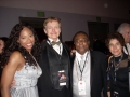 Chicagoans Ashia McGee and Aaron Price of Urban Mix TV with Rick Roberts and Linda Mensch of Horizons at the Grammy MusiCares event.