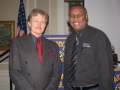 Rick Roberts with Arthur Wood, General manager of Chicago PBS channel WYCC 20 at the premiere screening of Horizons Communications Group's Rotary One documentary.